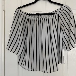 Stripped Off the Shoulder Top